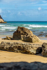 Sticker - a rocky beach in hawaii 