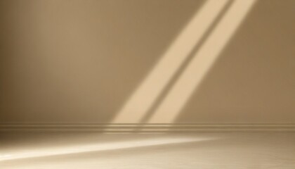 Wall Mural - beige background for product presentation with shadow and light from the window