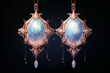 Wall Mural - Mystical moonstone amulets, imbued with lunar energy and offering protection from dark forces - Generative AI