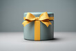 gift box.Minimal party, holiday and advertise  concept.Top view,copy space.Generative AI .Trendy social mockup 