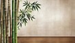 tropical plant bamboo art drawing on a textured background photo wallpaper in the interior