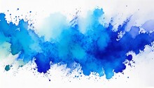 Watercolor Stain Blue Paint Splatter
