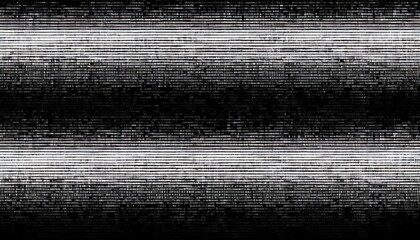 Wall Mural - seamless black and white retro tv or vhs signal static noise pattern overlay vintage grunge analog television screen or video game pixel glitch damage dystopiacore background texture
