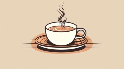 Sticker - A cup of coffee with steam rising out of it