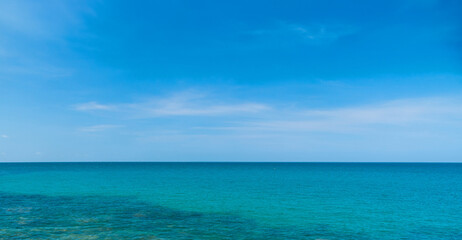panorama front viewpoint leam ya mountain landscape sea sky blue clear background no cloud day time 