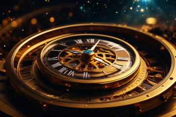 gold watch and space