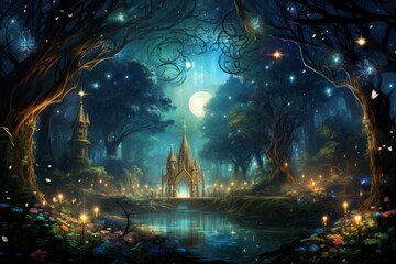 Wall Mural - enchanted dreamcatcher forests - generative ai