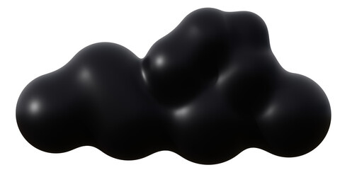 Black cloud 3d. 3d rendering.	