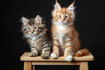 Wall Mural - Two cute kittens