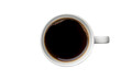 © Prasanth - white coffee cup / mug with hot black coffee, isolated design element, top view / flat lay