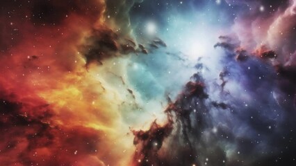 Wall Mural - Cosmic nebula in beautiful colors.