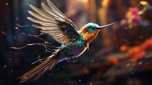 A Small Flying Colorful Kingfisher Bird Digital Art Ai Generated Art
