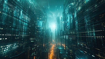 digital data concept. abstract background of binary code and technology created with Generative AI