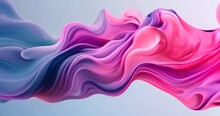 Calm Flowing Cloth Pink And Blue Fabric Material Vibrant Color In Motion With Blue Gradient Background