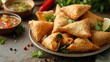 © buraratn - Samosa Spicy smosa iftaari dish Indian ramadan food, Pakistani Iftar meal.