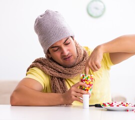 Sticker - Young man suffering at home