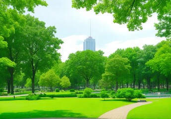 Wall Mural - The green city park