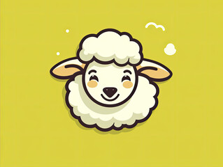 Sheep face icon.Farm Sheeps head logo vector in colors.