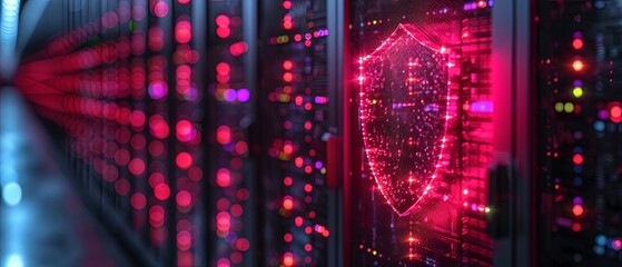 Image depicting network security and data