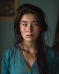 Canvas Print - Gorgeous central asian woman looking at the camera