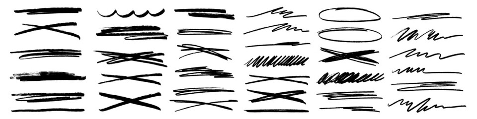 Wall Mural - grunge scrawls, charcoal scribbles, rough brush strokes, underlines strikethroughs. bold charcoal fr