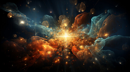 the universe one hour after the big bang, ai generated illustration.