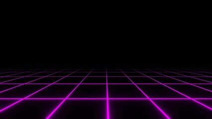 3d retro neon pink abstract background with laser lines. Synthwave grid videogame style. Vj futuristic music disco sci-fi 80s 90s y2k  wireframe net. Seamless loop animation 30fps 4k
