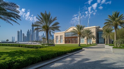 Wall Mural - Dubai, UAE, February 9, 2021. Dubai museum from sheikh zayed road