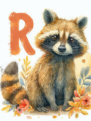 Wall Mural - R is for Raccoon