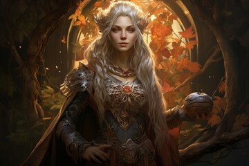 Wall Mural - Wise elven druid - Generative AI