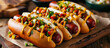 Game day cuisine: super bowl hot dogs.
