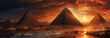 Huge pyramids during sunset