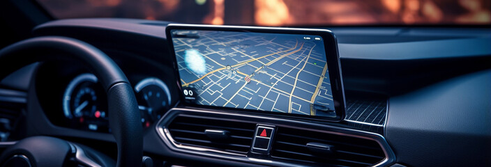 Wall Mural - modern gps navigation system in the car