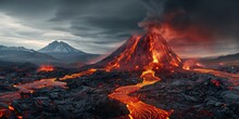 Volcano Eruption Lava Flows Generative AI