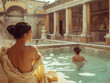 Ancient Romans Relaxing in a Luxury Bathhouse in Ancient Rome