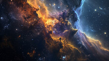 View Of The Cosmos, Nebula And Cosmic Clouds, Stars And Stardust On A Galactic Scale