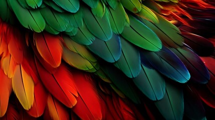 Canvas Print - AI generated illustration of vibrant bird with stunning red and yellow crest