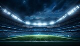 Fototapeta Sport - Nighttime Football Stadium with Clouds Generative AI