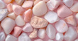 White pink pebble texture background. Marble white pebbles pattern. Background texture.	