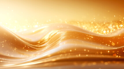 Sticker - Golden Whirlpool. Golden Wave Splash. Luxury Elegant Wallpaper