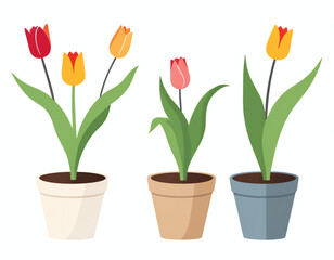Wall Mural -  Illustration of tulips for decoration,greeting cards, posters, or social media