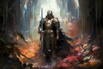 Wall Mural - holy paladin - generative ai