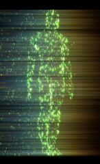 Binary man made of zeros and ones in computing concept