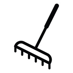 Sticker - gardening equipment icon for graphic and web design, rake icon