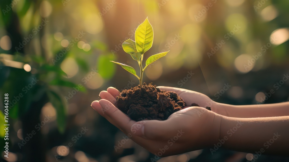 Stock-Illustration „Farmers plant trees and take care of them with ...