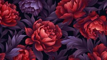 Seamless Vector Background With Dark Purple Red Peon Ai Generative