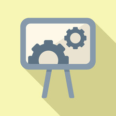 Wall Mural - data gear board icon flat vector. audience content. seo engine