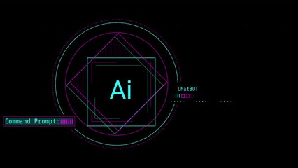 Wall Mural - animation of infographics about ai and conversational chatbot.
