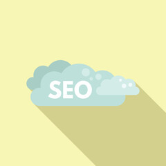 Wall Mural - seo cloud data icon flat vector. rank data. global universal