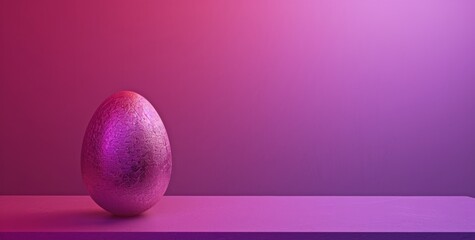 Wall Mural - A vibrant easter greeting card adorned with hand-painted eggs in shades of purple, magenta, violet, lilac, and pink, centered around a stunning purple egg on a matching surface